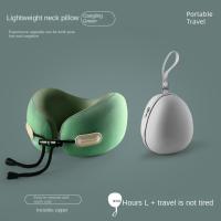 Almohada de viaje ergonómica en forma de U, cojín de cuello con soporte para la cabeza de rebote lento con bolsa de almacenamiento, cojín plegable para el hogar - details 9