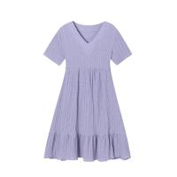 Vestido Casual De Verano Para Mujer Con Cintura Elegante Y Manga Corta Estilo Bohemio Vestido A-Line De Poliéster Longitud De Rodilla - details 6