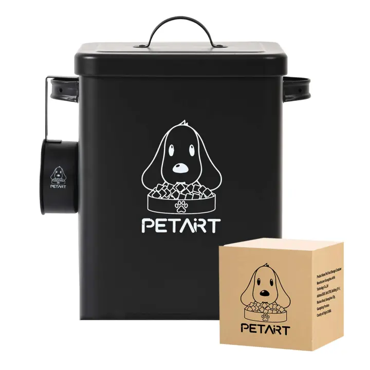 Tarro de Almacenamiento de Comida para Mascotas de Acero Inoxidable Gran Capacidad, Impermeable, Deshidratante Incluido, No se Deforma Fácilmente - 1