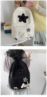 Mochila para ordenador portátil Y2K con diseño de estrella para niñas, mochila escolar de gran capacidad para estudiantes adolescentes, mochila de pana, bolso de hombro con doble correa - details 20