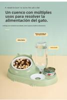 Cuenco para gatos, cuenco doble, agua potable automática, cuenco de comida para cachorros, agua potable para mascotas, suministros para perros y gatos - details 0