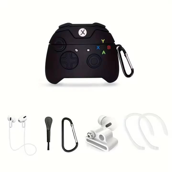 Funda Protectora de Silicona para Airpods Pro Diseño Único y Divertido de Gamepad Set de 6 en 1 - 1