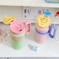 Taza térmica de doble bebida de 900ml, taza con pajita de gran capacidad de acero inoxidable, cómoda Taza Termo portátil que mantiene el frío y el calor - details 17