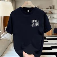 Camiseta Casual de Algodón para Hombres Manga Corta, Impresión de Letras Audaces, Diseño Suelto, Cuello Redondo, Estilo Jersey, Lavable en Máquina, Adecuada para Uso Diario y Casual - details 1