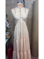 Vestido de verano con tirantes en el cuello mujer, estilo súper hada francés, ideal para vacaciones junto al mar. - details 4