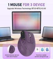Ratón Vertical inalámbrico ergonómico con botón de ajuste de función, ratón recargable de 8 botones para Win/IOS/Android, modo Dual, BT5.0 - details 0