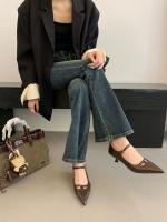 Zapatos Mary Jane Retro Punta de Cabeza Afilada, Depósito Bajo, Estilo Stiletto Versátil para Mujeres - details 13