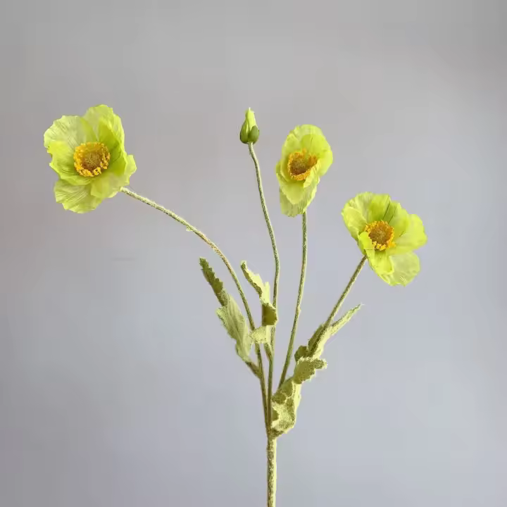 Decoración fiesta realista tacto Real hermoso elegante Artificial Papaver Rhoeas flores de amapolas falsas ramo de imitación plantas de seda - 1