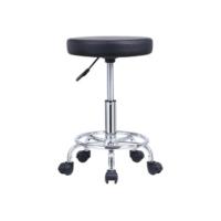 Taburete con Ruedas Silla Trabajo Altura Ajustable Giratorio Taburete de Oficina con Asiento de Silla de Montar Negro - details 7