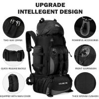 Mochila impermeable de 90L para hombres, bolsa de gran capacidad para el senderismo, camping, viajes, deportes al aire libre - details 2