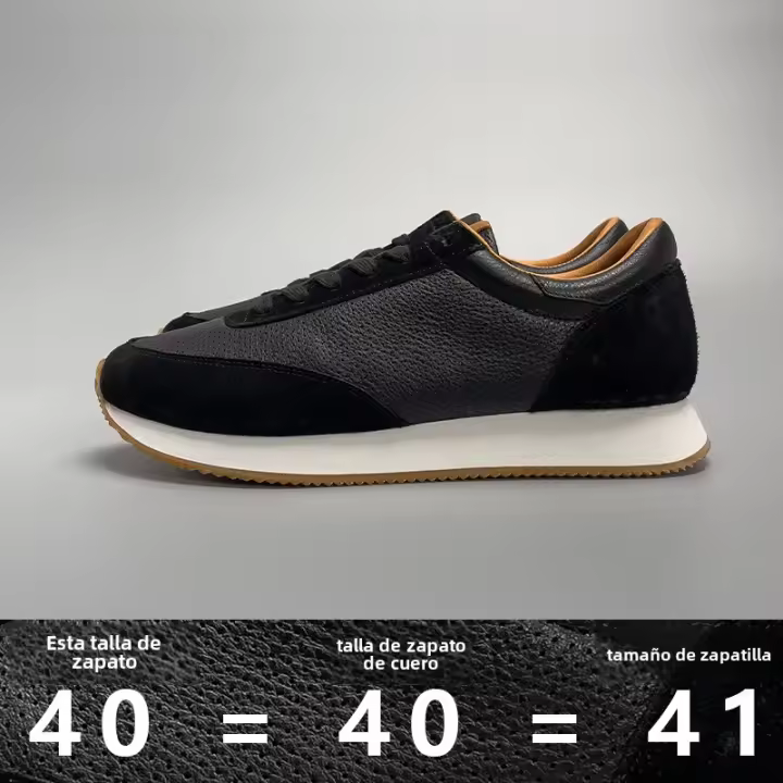Zapatos casuales de alta gama con perforaciones de cuero bajo, zapatos versátiles de piel de vaca para hombres - 1