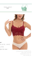 Ropa interior de mujer de talla grande, anti-luz, con encaje en la espalda y envoltura honda en el pecho. - details 9