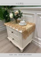 Mantel pequeño ENCE bordado junto a la cama, caja de compras rectangular, 40x80 cm, blanco, funda Antip, europeo - details 7