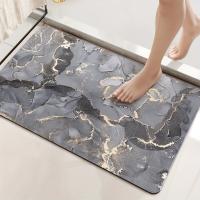 1 alfombrilla antideslizante para baño con patrón de mármol, alfombrilla absorbente para el suelo del inodoro, alfombrilla - details 5