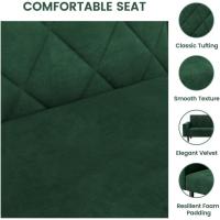 Sofá Plegable Moderno 2 Plazas 159x75.5x73 cm Respaldos Ajustables en 3 Niveles Tela Verde - details 3