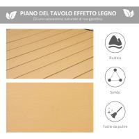 Mesa de Comedor Exterior de Aluminio Tamaño para 8 Personas con Encimera de Listones para Balcón Terraca 190x90x74 cm Negro - details 12