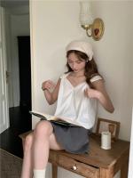 Blusa de verano para mujer, camisa de primavera, blusa para mujer, Blusas largas de gasa, informales, elegantes, Vintage, de manga larga, holgada de gran tamaño, blanca - details 22
