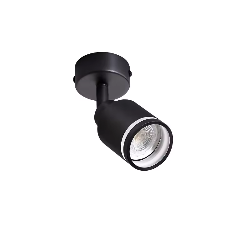 CBJKTX Foco de techo negro Luz de techo moderna 1 bombilla ajustable Metal GU10 - 1