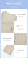 SHINBENE-Camiseta ajustada para todos los días para mujer, Tops básicos con cuello redondo, Top corto de manga larga, camiseta ajustada - details 0