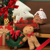 INS Christmas Ginger Bread Plush Pillow Festival Holiday Stuffed Chocolate Cookie Cabin House Decor Cushion Kids Birthday Gift - details 2