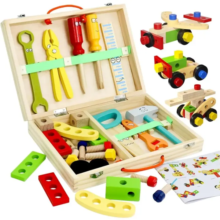Set de Herramientas de Madera para Niños Excitat Juguete de Madera para Niños Pequeños - 1