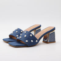 Tacones altos con tiras, tacones gruesos, ropa exterior sencilla y versátil, sandalias y zapatillas de gran tamaño. - details 9