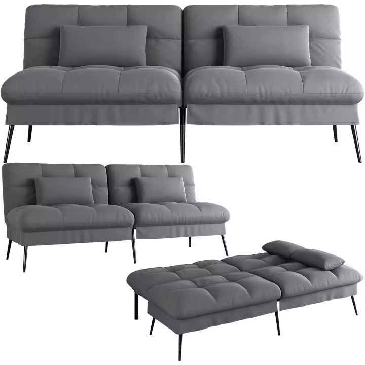 Sofá Cama con función de Dormir – Funda futón Convertible – Sofá esquinero – Sofá de Invitados de 3 plazas – con Respaldo Ajustable de Tela - 1