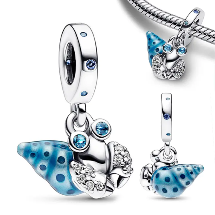 Encanto de Colgante Hermit Crab Luminoso en Plata 925 para Joyería Pulsera Original de Plata 925 Joyería de Relojes y Gafas de Sol - 1
