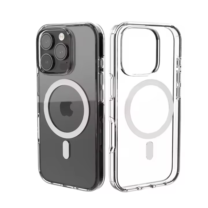 Para Magsafe fundas transparentes magnéticas para iPhone 15 14 13 12 11 Pro Max X XR Max 7 8 Plus carga inalámbrica cubierta de PC a prueba de golpes - 1
