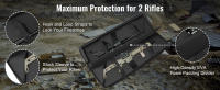 SucceBuy Bolsa táctica para rifle de 36 pulgadas, estuche blando para pistola de doble largo con cremallera bloqueable, asa portátil y correa para el hombro, 3 bolsillos de almacenamiento grandes para dos rifles de 34" y 2 pistolas, negro - details 1