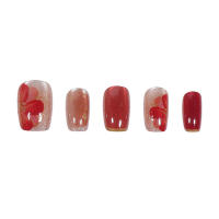 Uñas postizas reutilizables con estampado de flores, prensa roja, disfraz de actuación en escenario, dulce y encantador - details 0