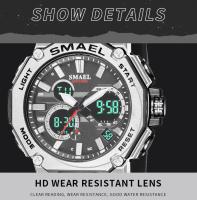 Reloj de Pulsera Deportivo de Lujo SMAEL Original para Hombres con Movimiento de Cuarzo Digital+Pulsera de Hierro Forma Redonda Estilo de Moda - details 8