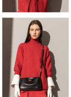 Bolso para mujer Nuevo bolso Kelly Bolso para las axilas Bolso cuadrado pequeño con cierre de cuero Bolso bandolera de hombro para viajeros - details 9