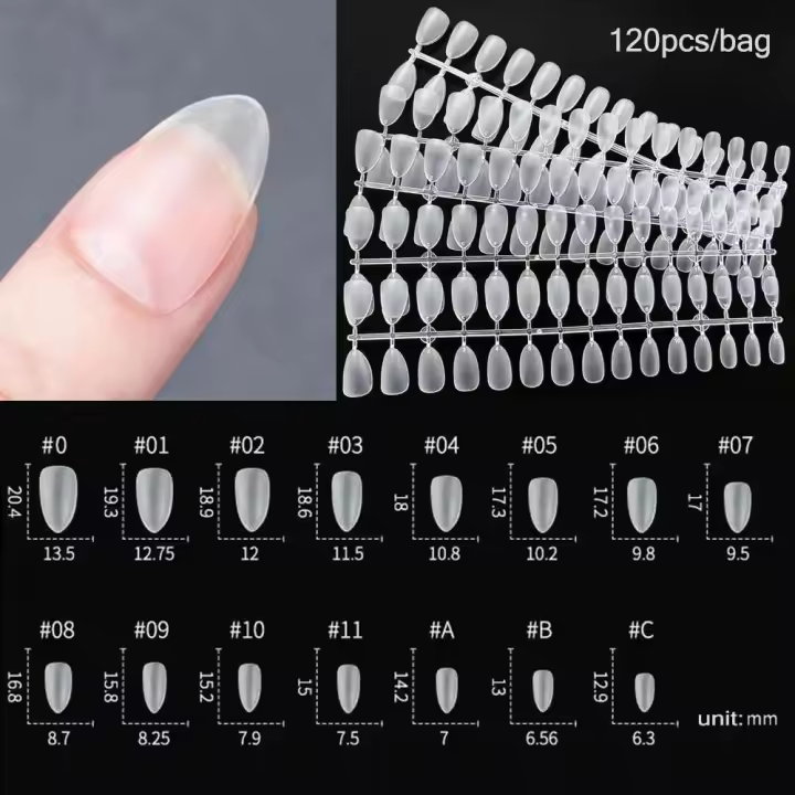 120 unidades/paquete de ataúd puntiagudo para uñas completamente cubierto con uñas postizas transparentes, prensado artificialmente en las uñas de la bailarina larga - 1