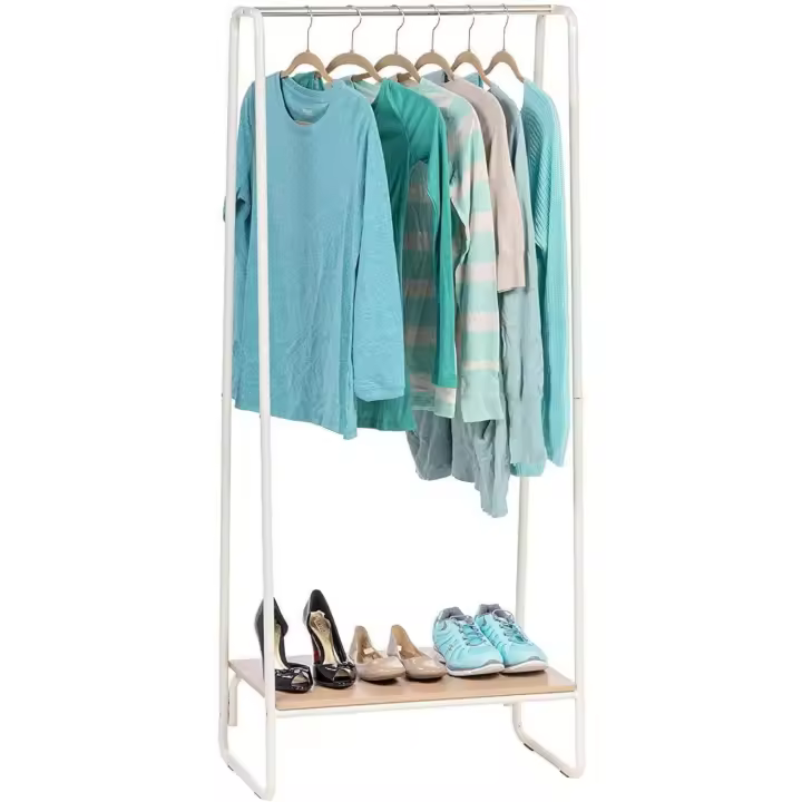 Blanco, Diseño Moderno, Marco Resistente, Antideslizante, para Dormitorio, Estudio, Armario, Ropa - 1