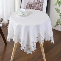 Mantel rectangular de tela americana de lino y algodón, estilo nórdico, estampado ENCE moderno, blanco - details 9