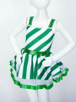 Traje de baile de Navidad para niñas, vestido tutú de ballet con bastón de caramelo a rayas, leotardo gimnástico para patinaje artístico, ropa de baile para fiestas navideñas - details 5