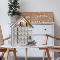 Calendario de Adviento 2024, calendario de cuenta regresiva de 24 días, madera, blanco, regalos de Navidad para niños - details 0