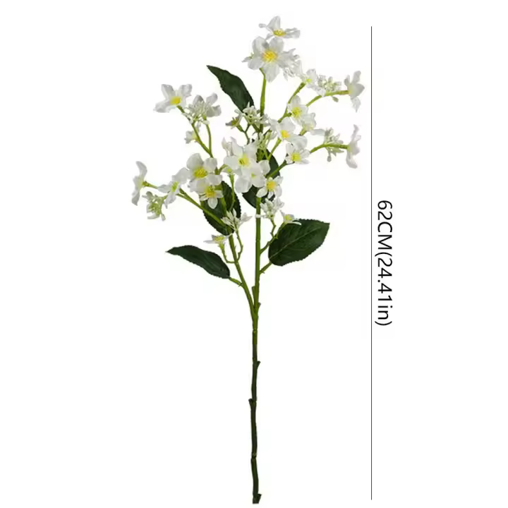 Rama de flor de aceite de tung Artificial de plástico, seda elegante realista, jazmín de invierno, flor falsa hecha a mano, decoración para el hogar y la Oficina - 1