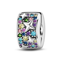 100% Ral Strling Silvr Safty Buckl Charm para mujer Fin Jwlry Regalo de cumpleaños 3 mm Braclt Birthston Material: Zircon - details 0