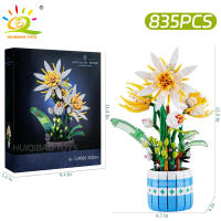 Ramo de Epiphyllum en maceta, bloques de construcción, juego de flores eternas, juguete para decoración del hogar, ladrillos de plantas, juguetes para niños - details 4