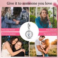 Cuentas de corazón de circonita blanca en plata para hacer joyas compatibles con pulseras - details 3