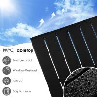 Mesa de comedor para exteriores para 6 personas, rectangular, de metal de aluminio, resistente a todo tipo de clima, mesa de patio con listones de 110x70x73 cm para terraza, patio trasero, césped y jardín - details 6