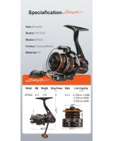 HISTAR-carrete de pesca giratorio, accesorio de fundición larga 5,4: 1, alta relación de 5kg, potencia de arrastre 4 + 1 BB, cuerpo de Metal, profesional - details 6