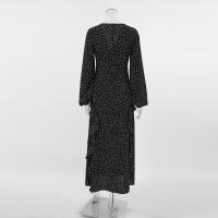 Vestido francés con volantes y cuello en V, manga abombada, estampado de puntos, novedad de verano, moda para mujer - details 12