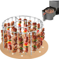 Freidora de aire, parrilla Vertical de acero inoxidable, parrilla de cuerda desmontable, soporte Vertical para brocheta de barbacoa, aguja para hornear 16/24 - details 0
