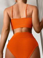 Bikini de cintura alta para mujer TRY JADE Sexy, acolchado con realce, estilo de bañador de primavera/verano - details 6