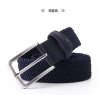 Cinturón elástico tejido para hombre y niña,3.3-3.4 CM de ancho, azul, negro, marrón, regalo de lujo, accesorios para vaqueros - details 5