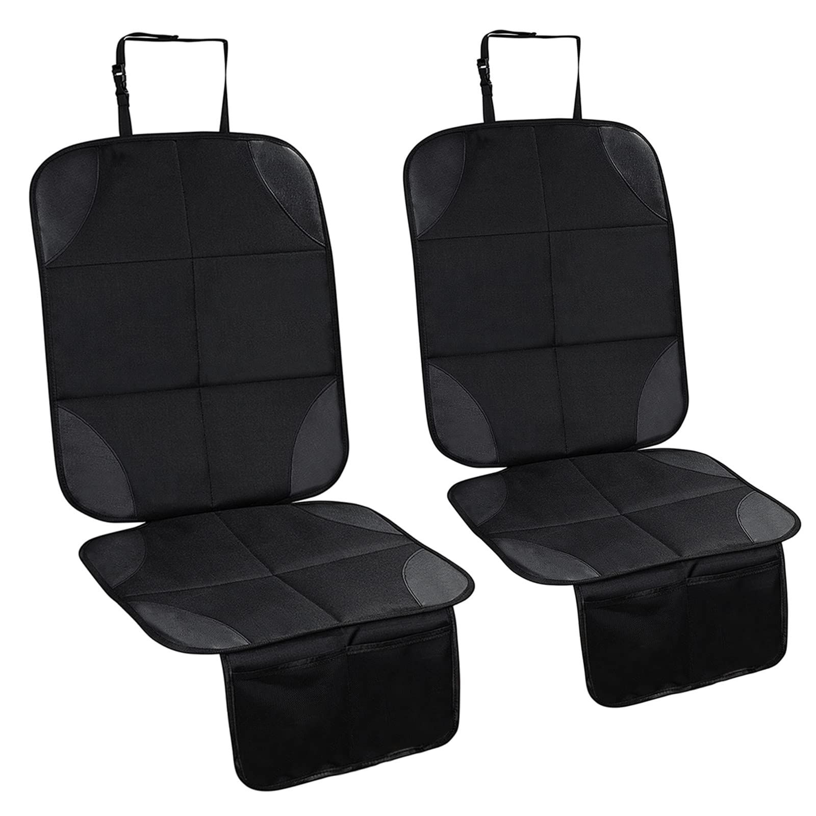 Protector de asiento de coche de 2 piezas para silla de bebé, funda universal para asiento de coche compatible con Isofix con bolsillos organizadores, protector seguro impermeable y antideslizante para asiento de niño