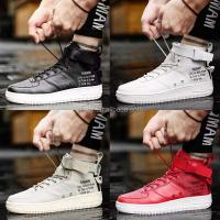 Zapatillas y zapatos deportivos de moda de PU con cordones y estrellas de caña alta para hombre - details 0